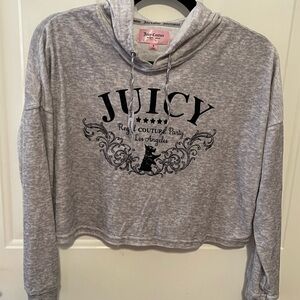 Juicy Couture Heather Gray Cropped Hoodie Small